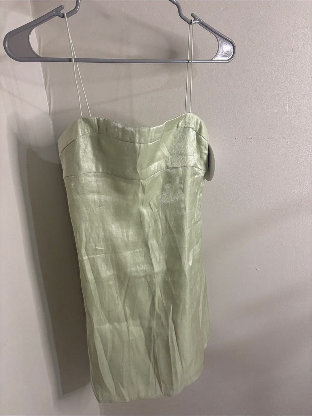 Princess Polly Pale Green Satin Slip Mini Dress